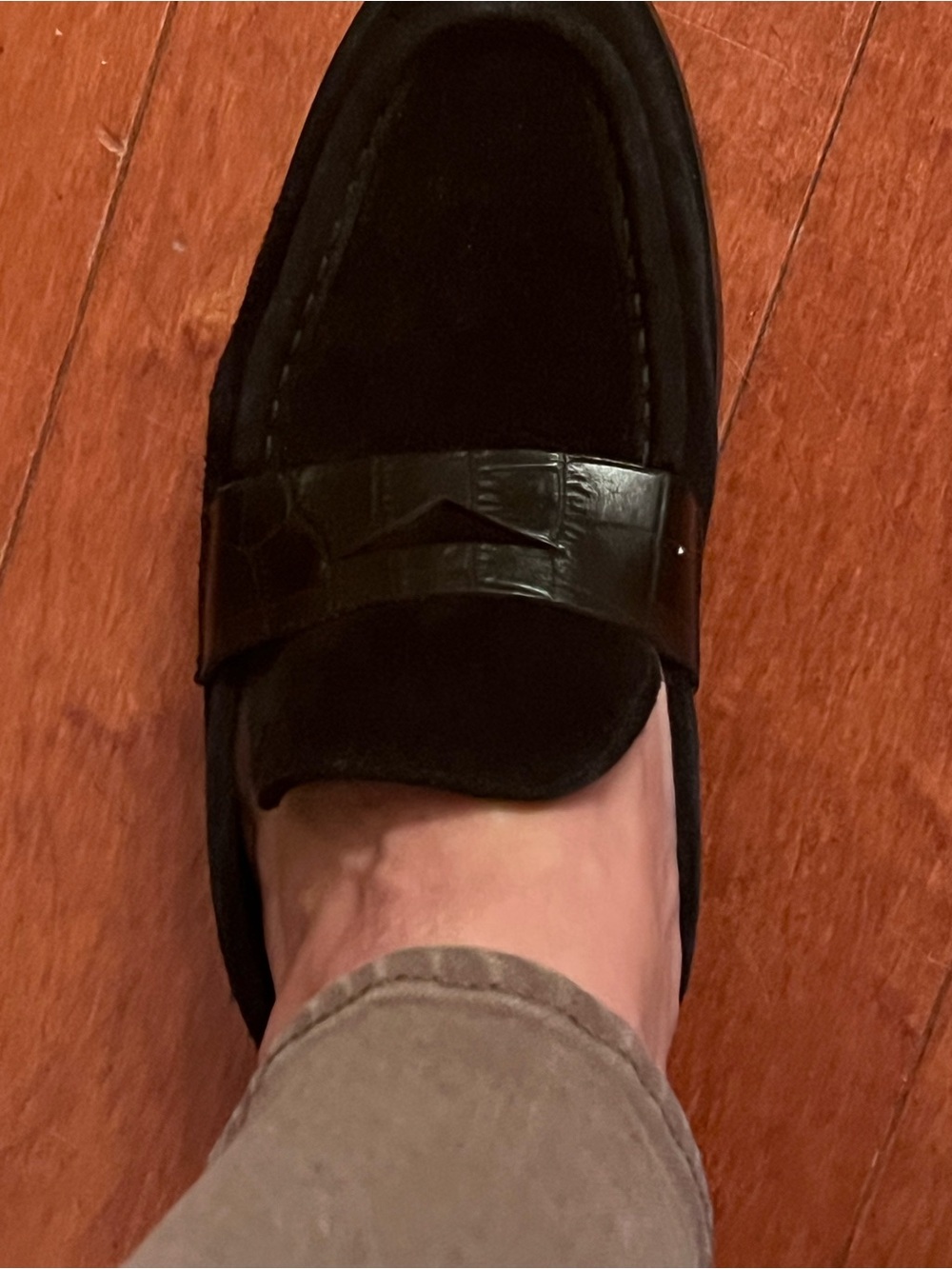 Free People Leighton Suede Loafer Mules Black EU 39 US 8.5 - Excellent Condition